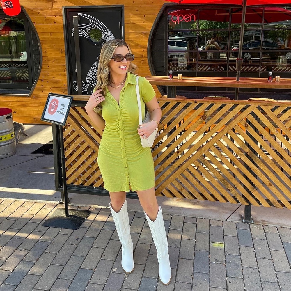 Green ruched dress from Target